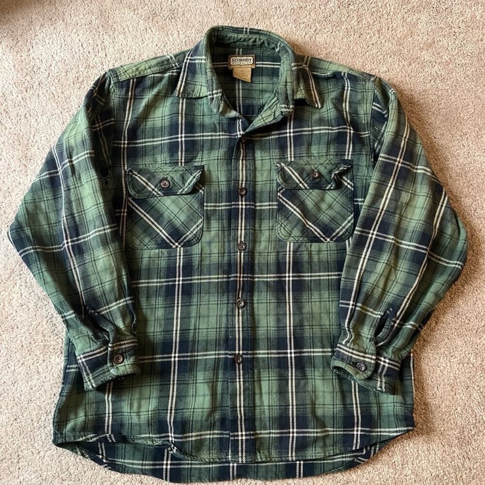 Schmidt Workwear Men’s Green Heavy Flannel‎ Shirt